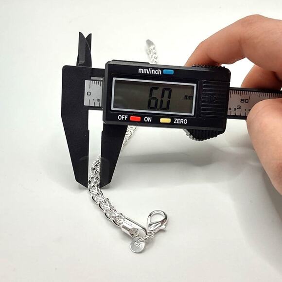 925 Sterling Silver Necklace Bracelet Set Braided 6mm Valentines Birthday Gift - Picture 9 of 10